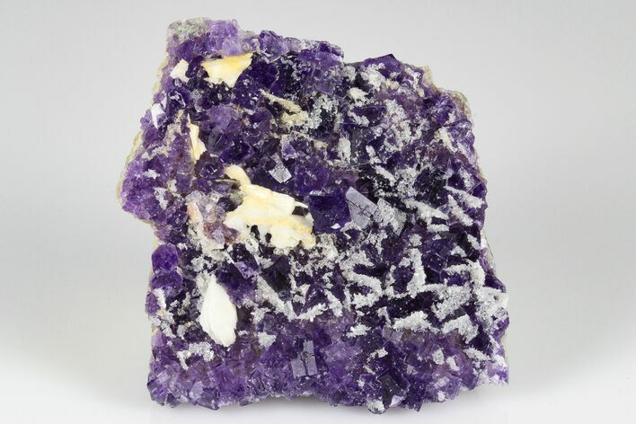 Purple, Cubic Fluorite Crystals with Quartz - Berbes, Spain #183831
